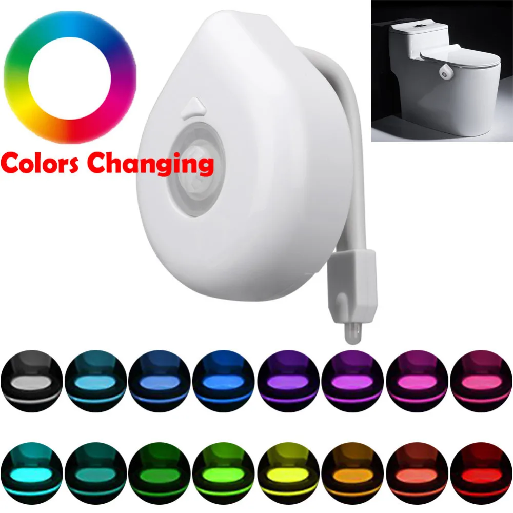 Smart Bathroom Toilet Nightlight LED Body Motion Activated On/Off Seat Sensor Lamp multi-Color PIR Toilet Night Light lamp
Smart Bathroom Toilet Nightlight LED Body Motion Activated On/Off Seat Sensor Lamp multi-Color PIR Toilet Night Light lamp
