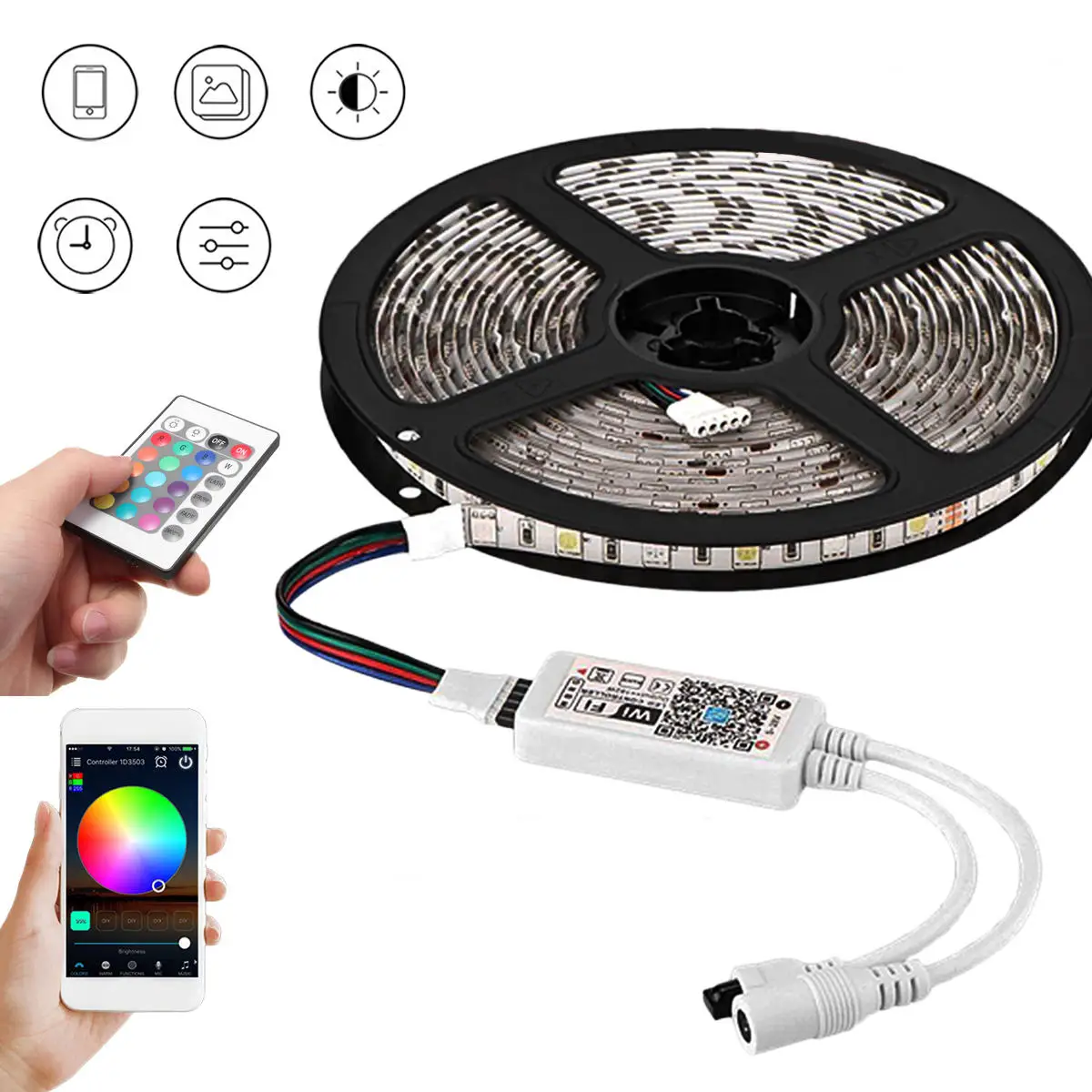 5M SMD5050 Smart WiFi RGB 300LEDs Strip Light EU Plug Work with Amazon Echo Alexa Google Home
5M SMD5050 Smart WiFi RGB 300LEDs Strip Light EU Plug Work with Amazon Echo Alexa Google Home