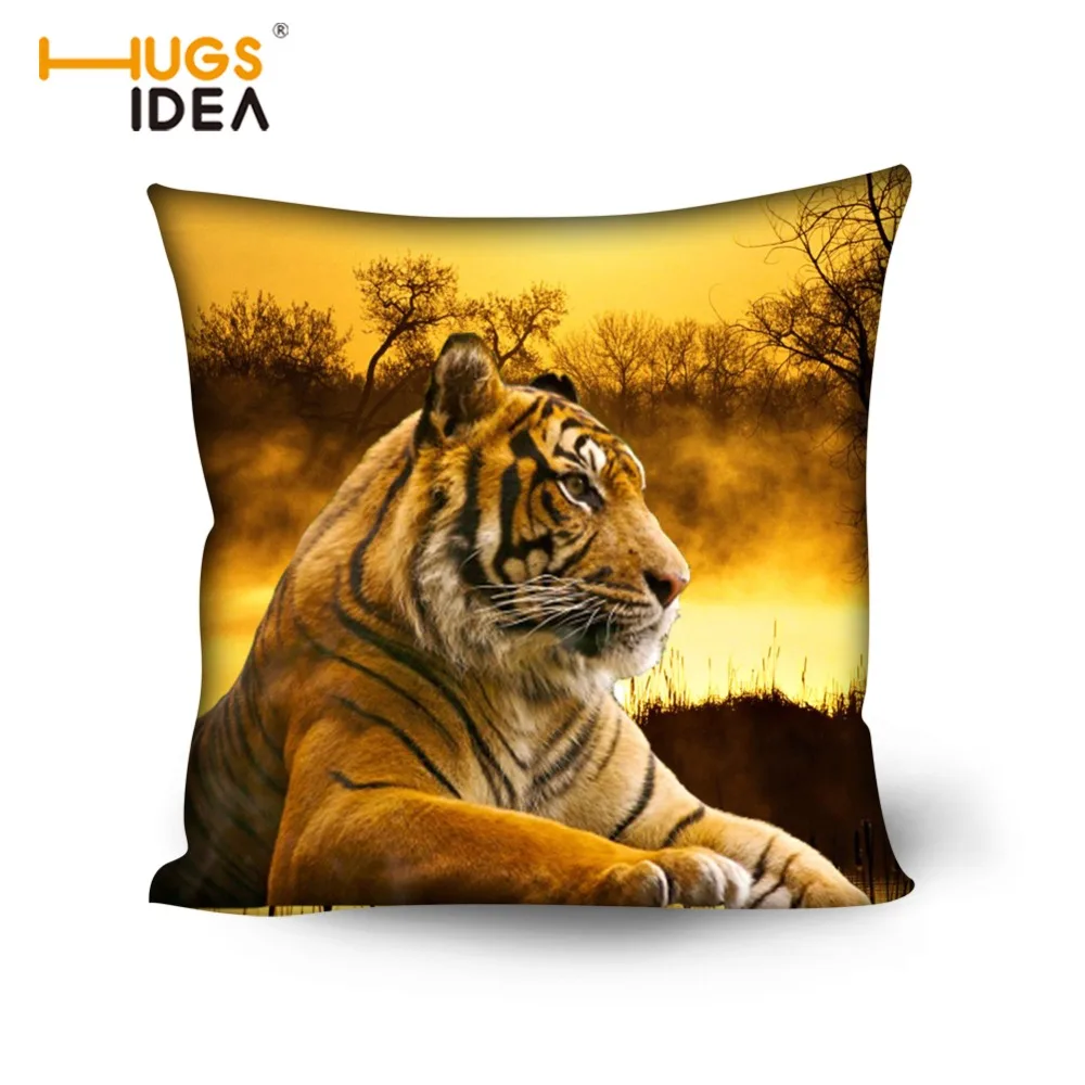 HUGSIDEA забавный чехол для подушки 50x50 см крутой с рисунком животных тигра головы