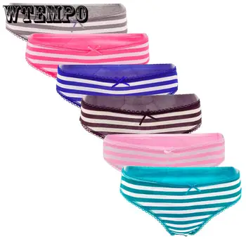 WTEMPO Women's Panties Sexy Cotton Crotch Briefs Female Underwear Lingerie Bikini Ladies Knickers Breathable Striped 6 Pcs/lot
WTEMPO Women's Panties Sexy Cotton Crotch Briefs Female Underwear Lingerie Bikini Ladies Knickers Breathable Striped 6 Pcs/lot