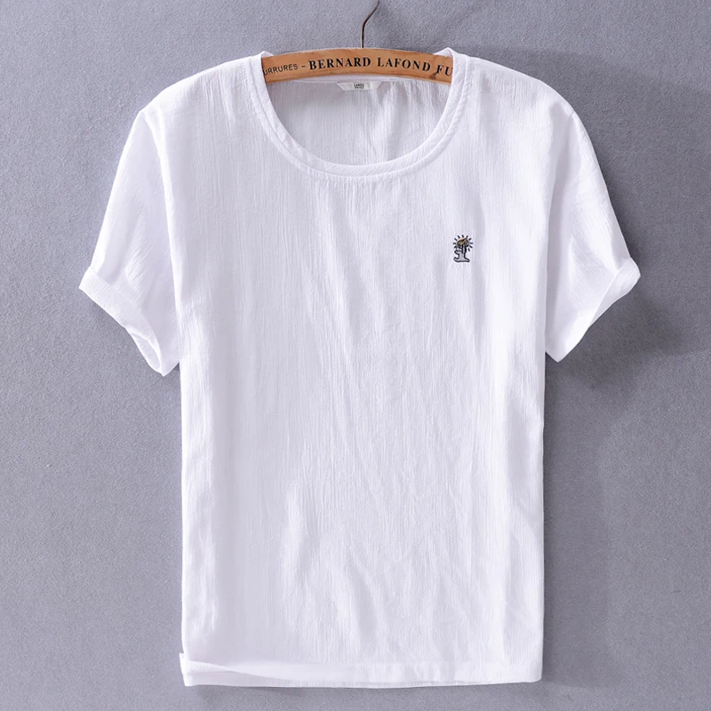 2019 Summer new mens linen t-shirt round neck loose trend male beach cotton sunscreen t shirt men tops camisa chemise camiseta
2019 Summer new mens linen t-shirt round neck loose trend male beach cotton sunscreen t shirt men tops camisa chemise camiseta