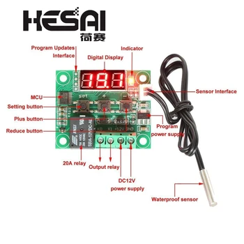 W1209 DC 12V Digital Cool/Heat Temp Thermostat Thermometer Temperature Controller On/Off Switch -50-110C+W1209 Case Acrylic Box
W1209 DC 12V Digital Cool/Heat Temp Thermostat Thermometer Temperature Controller On/Off Switch -50-110C+W1209 Case Acrylic Box