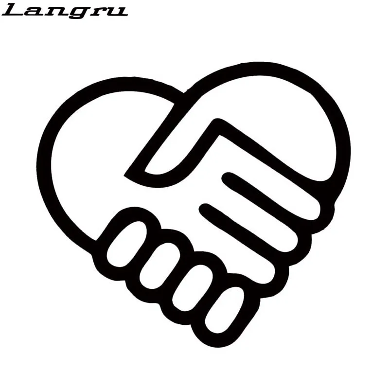 Langru виниловая наклейка в форме сердца новый дизайн я люблю друга автомобильные