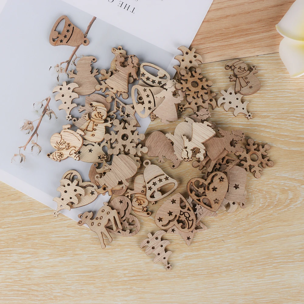 50Pcs Natural Wood Chip Ornaments Christmas Carve Pendant Decor With Hole Scrapbooking Embellishments Multi-styles DIY Crafts
50Pcs Natural Wood Chip Ornaments Christmas Carve Pendant Decor With Hole Scrapbooking Embellishments Multi-styles DIY Crafts