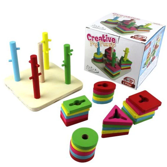 Education wood toy children's wooden toys multicolour geometric shapes assembling blocks 5 poles toy set
Education wood toy children's wooden toys multicolour geometric shapes assembling blocks 5 poles toy set