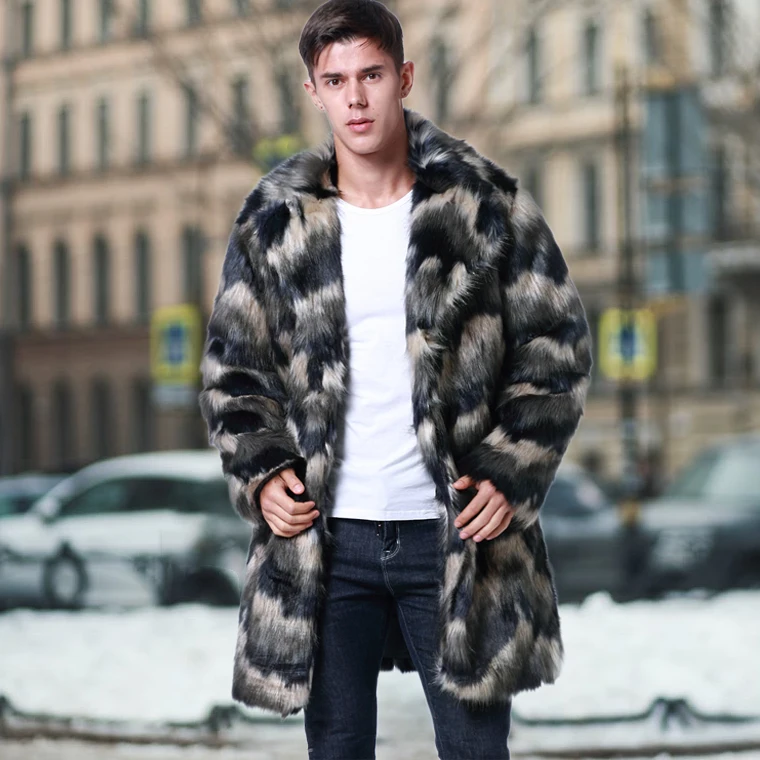Fashion Men Faux Fur Long Coat Jacket Long Sleeves Contrast Color Furry Vintage Casual Overcoat 2019 Warm Autumn Winter Outwear
Fashion Men Faux Fur Long Coat Jacket Long Sleeves Contrast Color Furry Vintage Casual Overcoat 2019 Warm Autumn Winter Outwear