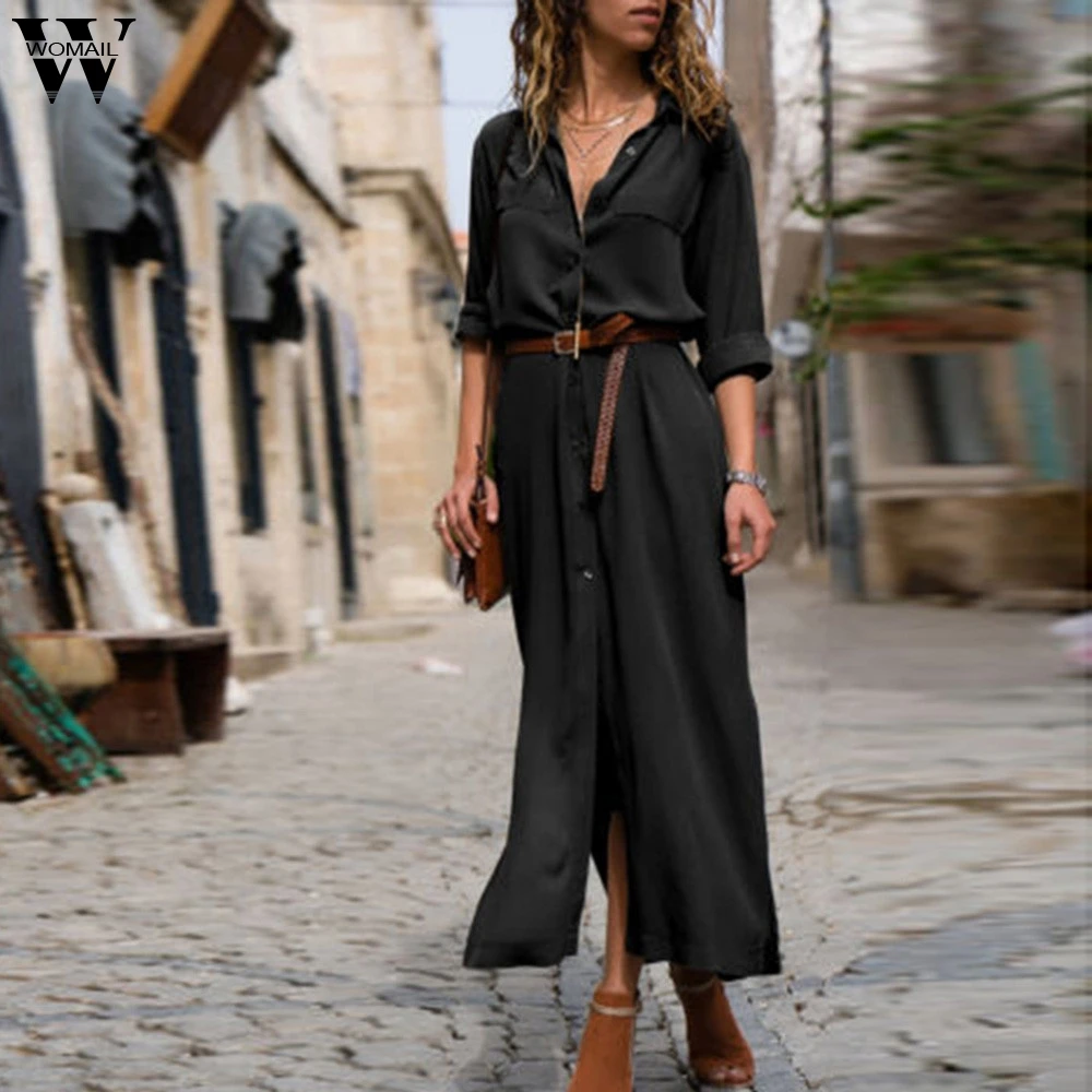 Vestido Green Dress Women's Solid Long Sleeve Casual Loose V-Neck Button Split Hem Long Dress Autumn Winter Women Shirt Dresses
Vestido Green Dress Women's Solid Long Sleeve Casual Loose V-Neck Button Split Hem Long Dress Autumn Winter Women Shirt Dresses
