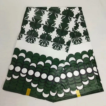 

Newest Green Deluxe Wax Ankara cotton fabrics Batik wax kitenge fabric 6 yards whole NAW-124