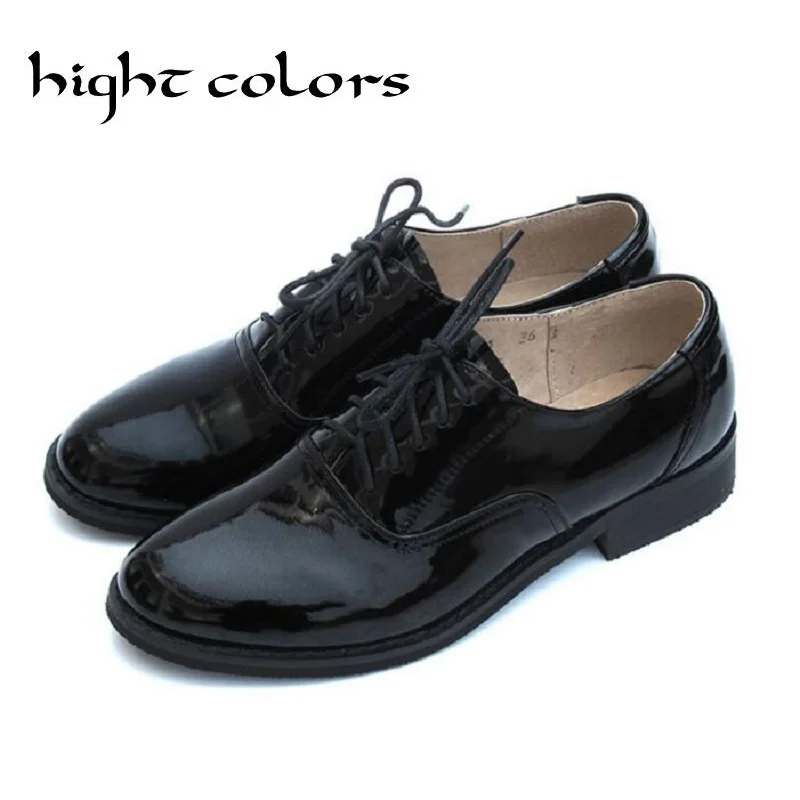 Hight Colors Patent Leather Oxfords Shoes England Style Women Genuine Leather Shoes Black Causal Flat Shoes Woman Big Size 10.5
Hight Colors Patent Leather Oxfords Shoes England Style Women Genuine Leather Shoes Black Causal Flat Shoes Woman Big Size 10.5