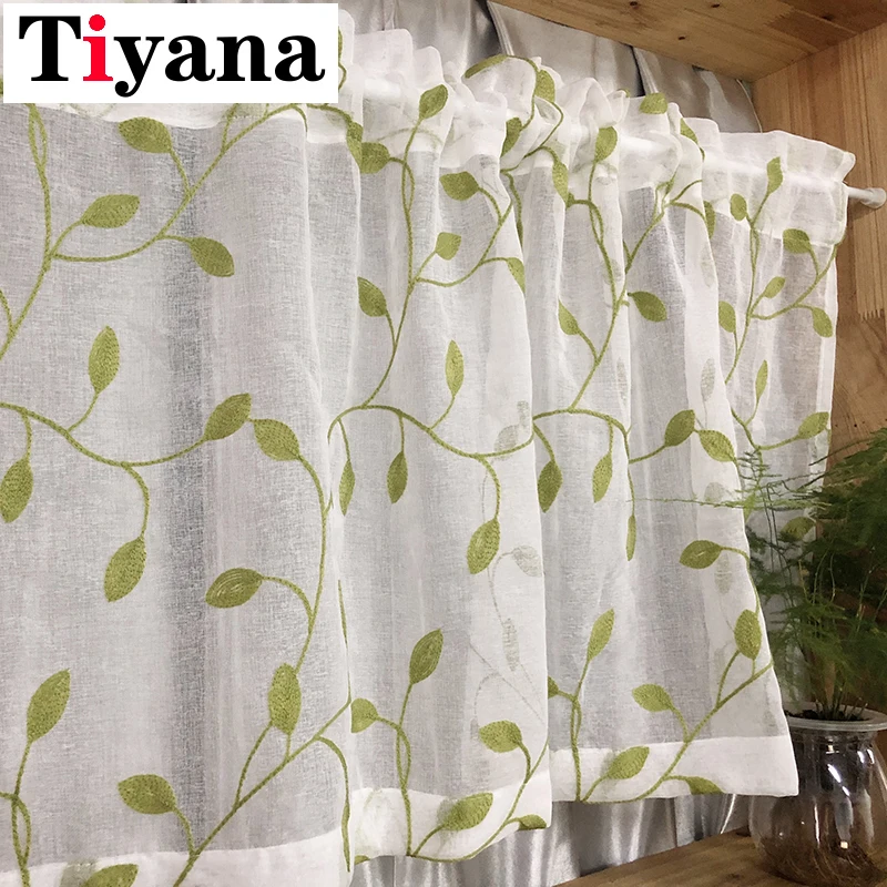 Embroidered Short Tulle Curtains for the Kitchen Pastoral Leaves Pattern Partition Door Window Decor Sheer Curtains Panel P072X
Embroidered Short Tulle Curtains for the Kitchen Pastoral Leaves Pattern Partition Door Window Decor Sheer Curtains Panel P072X