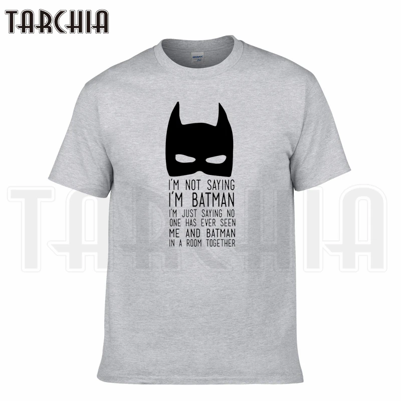 Мужская хлопковая футболка TARCHIA Повседневная с коротким рукавом и надписью I'm Not