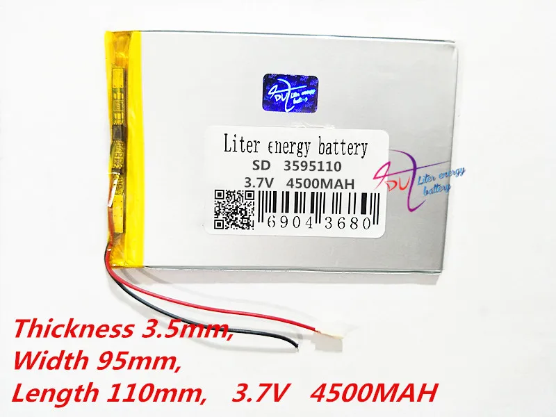 Polymer core tablet PC built-in battery 3595110 3.7V 4500mAh Rechargeable Li-ion Cell Rechargeable Li-ion Cell
Polymer core tablet PC built-in battery 3595110 3.7V 4500mAh Rechargeable Li-ion Cell Rechargeable Li-ion Cell