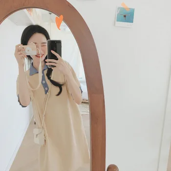 Summer Office Color Matching Loose Thin Dress Shirt Women's Dresses Chic Girl Kawaii Ulzzang Female Vintage Punk For Women Cute
Summer Office Color Matching Loose Thin Dress Shirt Women's Dresses Chic Girl Kawaii Ulzzang Female Vintage Punk For Women Cute