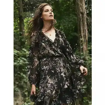 Top Quality Runway Floral Print Dress Women Designer V Neck Ruffle Emulation Silk Irregular Dresses 2 PCS Boho Beach Vestidos
Top Quality Runway Floral Print Dress Women Designer V Neck Ruffle Emulation Silk Irregular Dresses 2 PCS Boho Beach Vestidos