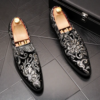 British style men casual wedding party dresses cow leather shoes young gentleman slip on smoking slippers point toe loafer male
British style men casual wedding party dresses cow leather shoes young gentleman slip on smoking slippers point toe loafer male