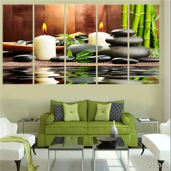 5 Panel Modern Wall Art Oil Painting Spa Stone Bamboo Candelshome Decoration Canvas Prints Pictures For Living Room Frameless
5 Panel Modern Wall Art Oil Painting Spa Stone Bamboo Candelshome Decoration Canvas Prints Pictures For Living Room Frameless