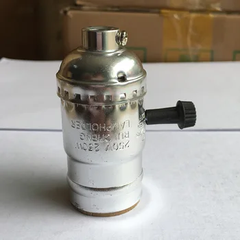 Edison gold & silver color Aluminum E26 lamp holder, knob type E26 lamp holder with switch, Base socket Holder adapter E26 Bulbs
Edison gold & silver color Aluminum E26 lamp holder, knob type E26 lamp holder with switch, Base socket Holder adapter E26 Bulbs