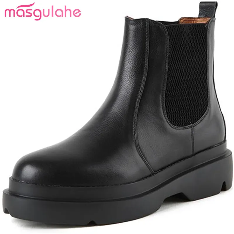 Masgulahe 2018 genuine leather boots elastic band campus fashion round toe ankle boots simple autumn winter boots woman shoes 
Masgulahe 2018 genuine leather boots elastic band campus fashion round toe ankle boots simple autumn winter boots woman shoes