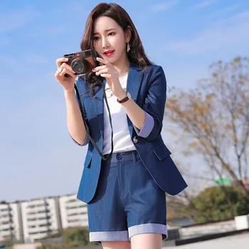 Women's shorts suit two-piece suit (jacket + shorts) new hot women's fashion casual solid color single button suit
Women's shorts suit two-piece suit (jacket + shorts) new hot women's fashion casual solid color single button suit