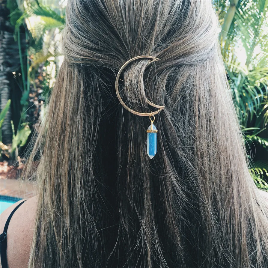 7 Colors Hairwear Fashion Beautiful Women Moon Quartz Hexagon Prism Alloy Clip Stone Pendant Charms Hairpin Drop ShippingJC29
7 Colors Hairwear Fashion Beautiful Women Moon Quartz Hexagon Prism Alloy Clip Stone Pendant Charms Hairpin Drop ShippingJC29