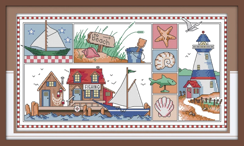Impression of seaside cross stitch kit counted white18ct 14ct 11ct printed embroidery DIY handmade needlework craft tool decor
Impression of seaside cross stitch kit counted white18ct 14ct 11ct printed embroidery DIY handmade needlework craft tool decor