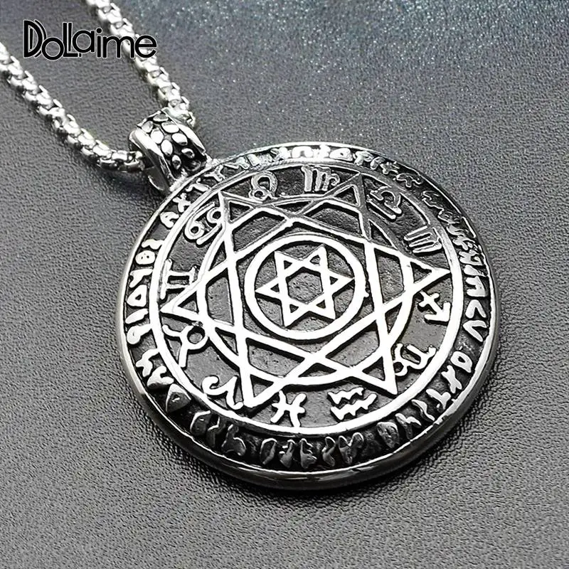 Dolaime Wedding New Style Fashion Men Stainless Steel Silver Color Hexagon Star Pendant in Hexagonal Magic Array PA022
Dolaime Wedding New Style Fashion Men Stainless Steel Silver Color Hexagon Star Pendant in Hexagonal Magic Array PA022