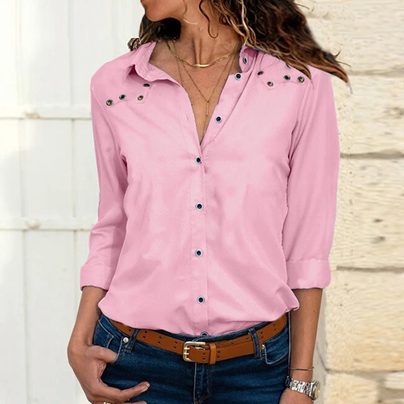 Street Women Lapel Long Sleeve Female Solid Blouse Shirt Slim Office Ladies Top Blusas Plus Size Spring Summer Chiffon Shirts
Street Women Lapel Long Sleeve Female Solid Blouse Shirt Slim Office Ladies Top Blusas Plus Size Spring Summer Chiffon Shirts
