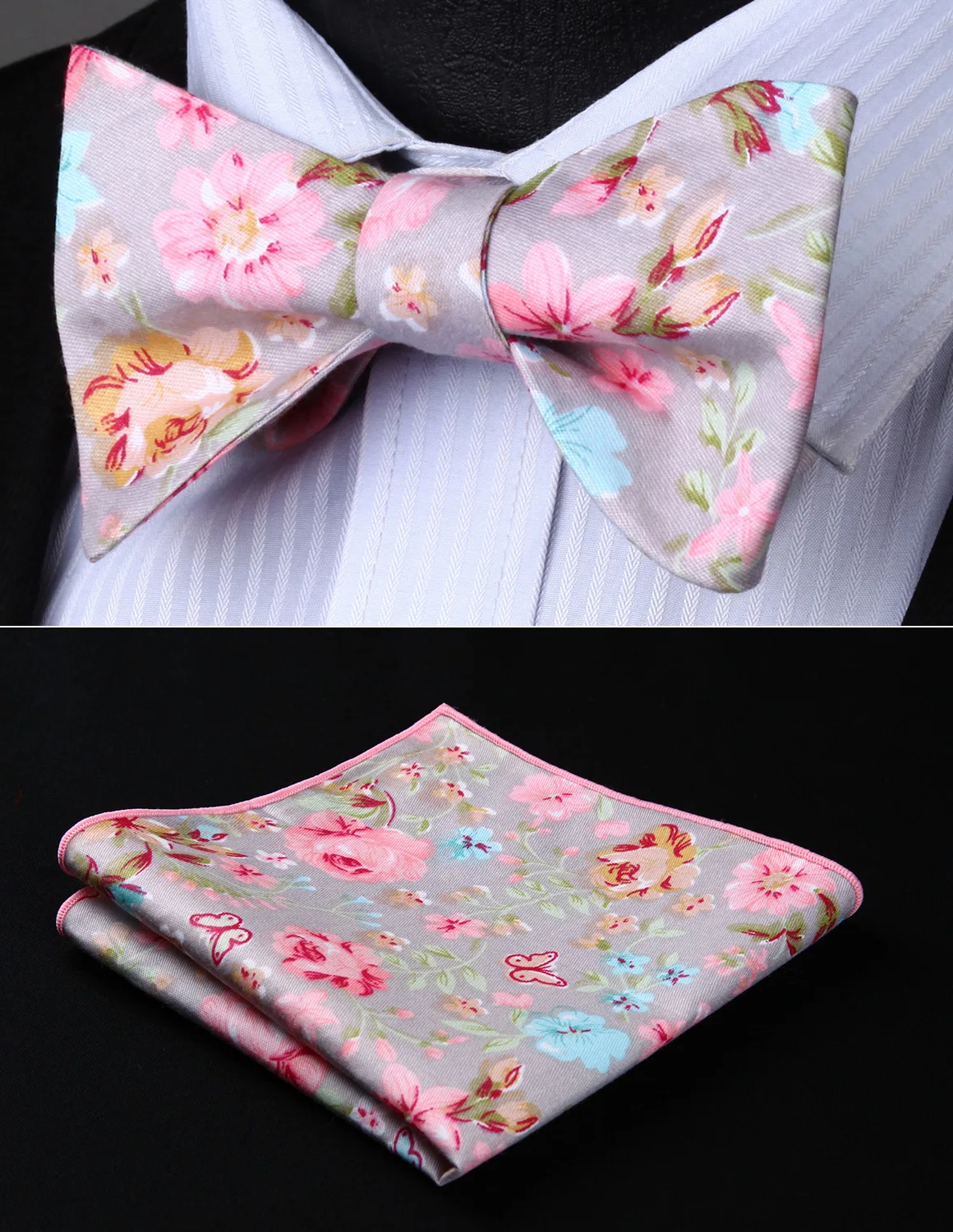 BMF205AS Pink Gray Floral Bowtie Men Cotton Self Bow Tie handkerchief set Wedding Classic Party Pocket Square
BMF205AS Pink Gray Floral Bowtie Men Cotton Self Bow Tie handkerchief set Wedding Classic Party Pocket Square