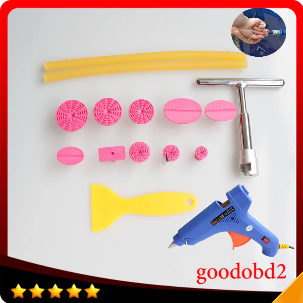 Car PDR dent hand tools set Paintless Hail Repair T Bar Lifter Removal +10x glue Puller Tabs glue gun 100W+2x glue sticks 260mm
Car PDR dent hand tools set Paintless Hail Repair T Bar Lifter Removal +10x glue Puller Tabs glue gun 100W+2x glue sticks 260mm