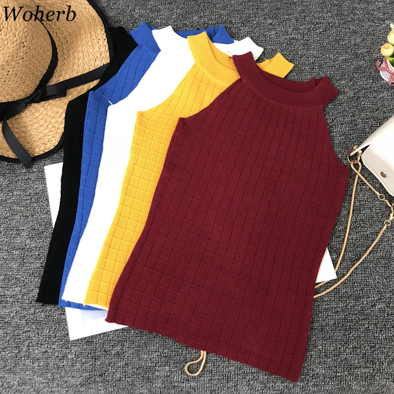Woherb Sexy Halter Tank Top Women Summer Sleeveless Knitted Plaid Vest 2019 Korean Cropped Blouse Streetwear Shirt 22034
Woherb Sexy Halter Tank Top Women Summer Sleeveless Knitted Plaid Vest 2019 Korean Cropped Blouse Streetwear Shirt 22034