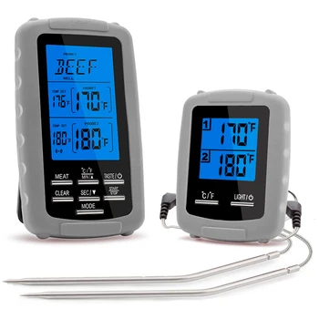 Wireless Meat Thermometer BBQ Grill Food Thermometer Kitchen Cooking Oven Digital Thermometer with Stainless Steel Dual Probe
Wireless Meat Thermometer BBQ Grill Food Thermometer Kitchen Cooking Oven Digital Thermometer with Stainless Steel Dual Probe