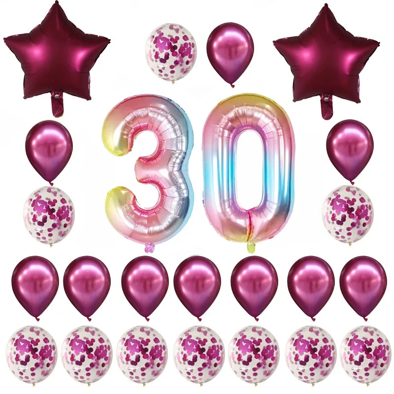 24pcs Happy Birthday party balloons 1 18 20 30 40 50th Gold Silver 30'' Number Foil chrome Metallic latex balloon Decor Supplies
24pcs Happy Birthday party balloons 1 18 20 30 40 50th Gold Silver 30'' Number Foil chrome Metallic latex balloon Decor Supplies
