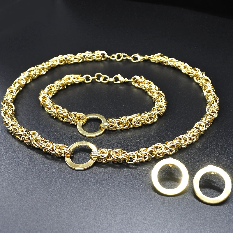 AMUMIU Gold Color Chain Link Necklace Bracelets Earrings Set For Men Women HZTZ112
AMUMIU Gold Color Chain Link Necklace Bracelets Earrings Set For Men Women HZTZ112