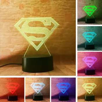 Superman Model 3D Illusion LED NightLight Flashing Light Glow in the Dark Super Hero Figure Toys Holiday gift
Superman Model 3D Illusion LED NightLight Flashing Light Glow in the Dark Super Hero Figure Toys Holiday gift