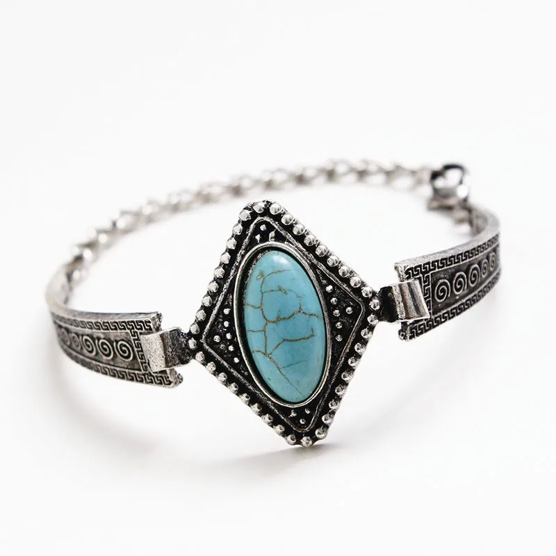 F&U Vintage Blue Grain Stone Geometric Shape Tibetan Silver Plating bracelet bangle jewelry Fine for women Accessories
F&U Vintage Blue Grain Stone Geometric Shape Tibetan Silver Plating bracelet bangle jewelry Fine for women Accessories