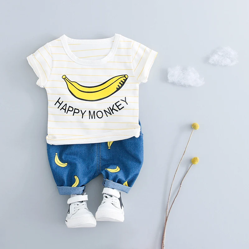 Summer Clothing Set Boys 1-3 Years New Style 2018 Good Cotton Material O-Neck Banana Print 18025 Short Sleeve Baby Boys clothes 
Summer Clothing Set Boys 1-3 Years New Style 2018 Good Cotton Material O-Neck Banana Print 18025 Short Sleeve Baby Boys clothes