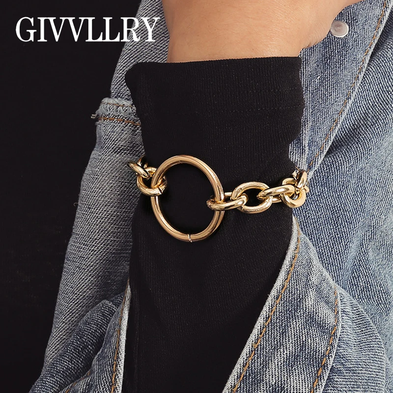 GIVVLLRY Punk Chunky Link Chain Bracelets for Women Gold Silver Copper Circle Round Charm Statement Bracelet Fashion Accessories
GIVVLLRY Punk Chunky Link Chain Bracelets for Women Gold Silver Copper Circle Round Charm Statement Bracelet Fashion Accessories