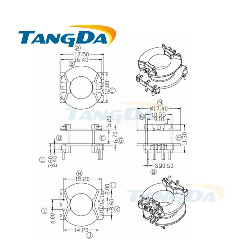 Шпульный сердечник Tangda PQ PQ2017, тип 4 + 2 pin 6P, магнитный сердечник + каркас ферритов, корпус трансформатора питания PC40 DIP
Шпульный сердечник Tangda PQ PQ2017, тип 4 + 2 pin 6P, магнитный сердечник + каркас ферритов, корпус трансформатора питания PC40 DIP