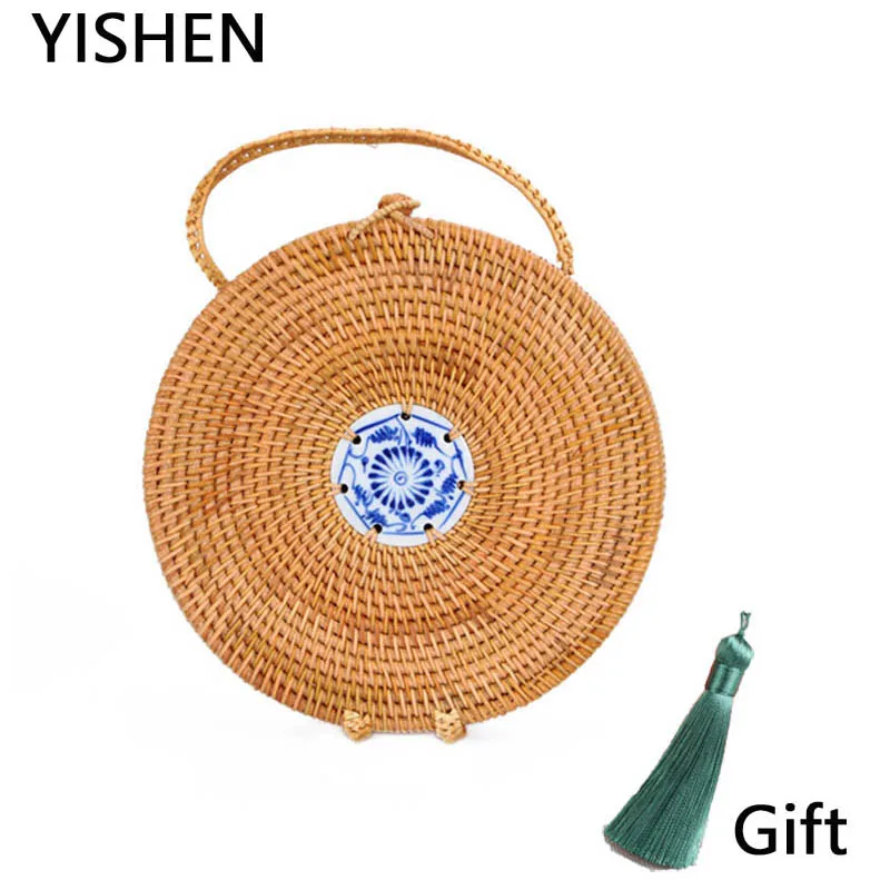 Round Straw Bags For Women Summer Beach Shoulder Bag Ceramics Rattan Handmade Woven Cross body Bag Fashion Travel Handbags
Round Straw Bags For Women Summer Beach Shoulder Bag Ceramics Rattan Handmade Woven Cross body Bag Fashion Travel Handbags