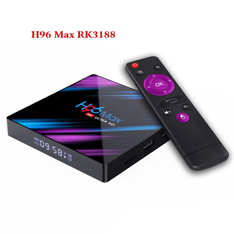 Android 9.0 with LED display 4Gb 64Gb Rk3318 H96 Max 3318 Tv Box Quad Core 4K H.265 2.4/5Ghz Wifi Hdr Set Top Box
Android 9.0 with LED display 4Gb 64Gb Rk3318 H96 Max 3318 Tv Box Quad Core 4K H.265 2.4/5Ghz Wifi Hdr Set Top Box
