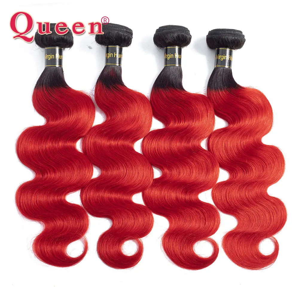 QUEEN Hair Products Body Wave Ombre Hair Bundles 100% Brazilian Human Hair Two Tone 1B/Red Can Buy 1/3/4 Bundles Weave Extension
QUEEN Hair Products Body Wave Ombre Hair Bundles 100% Brazilian Human Hair Two Tone 1B/Red Can Buy 1/3/4 Bundles Weave Extension