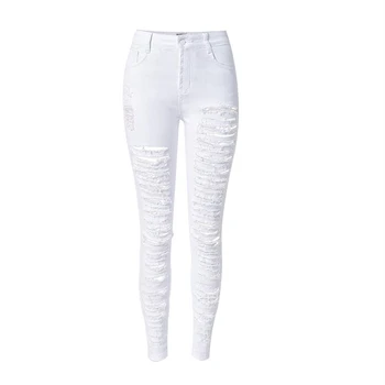 Fashion white Hole jeans woman Pencil Pants skinny ripped jeans for women vaqueros mujer jean denim pants pantalon jean femme
Fashion white Hole jeans woman Pencil Pants skinny ripped jeans for women vaqueros mujer jean denim pants pantalon jean femme