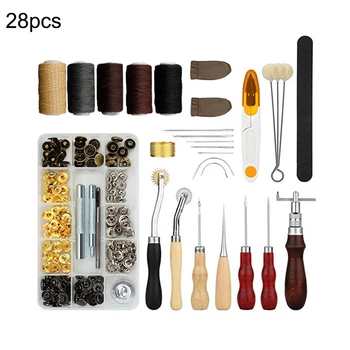 28PCS Leather Sewing set Leather Sewing Tools Kit Stitching Carving Working Sewing Saddle Grover leather stamping Sewing craft
28PCS Leather Sewing set Leather Sewing Tools Kit Stitching Carving Working Sewing Saddle Grover leather stamping Sewing craft