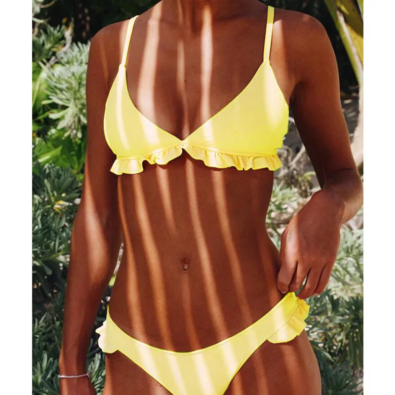 Solid Swimwear Women Swimg Padded Push-up Bra Ladies Bikini Set Ruffles Swimsuit Low Waist Bathing Suit Swimwear Beachwear W3
Solid Swimwear Women Swimg Padded Push-up Bra Ladies Bikini Set Ruffles Swimsuit Low Waist Bathing Suit Swimwear Beachwear W3