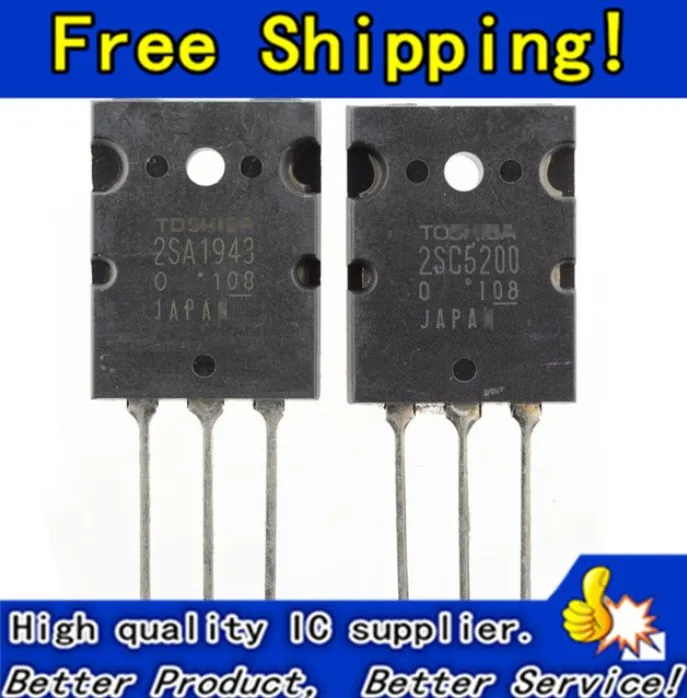 1pairs A1943 C5200 2SA1943 2SC5200 TO-3P 1PCS 2SA1943 + 1PCS 2SC5200 transistor 100% Original
1pairs A1943 C5200 2SA1943 2SC5200 TO-3P 1PCS 2SA1943 + 1PCS 2SC5200 transistor 100% Original