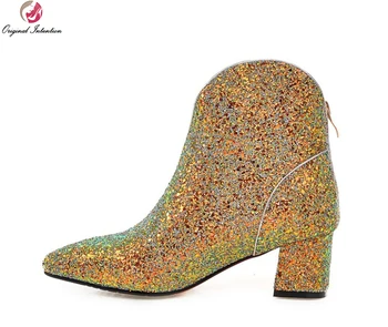 Original Intention Women Ankle Boots Glitter Pointed Toe Square Heels Boots Black Green Gold Silver Shoes Woman Size 4-10.5
Original Intention Women Ankle Boots Glitter Pointed Toe Square Heels Boots Black Green Gold Silver Shoes Woman Size 4-10.5