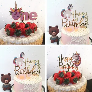 Gold Unicorn Acrylic Cake Topper Flamingo Happy Birthday Cupcake Topper For Wedding Baby Shower Mermaid Party Cake Decorations
Gold Unicorn Acrylic Cake Topper Flamingo Happy Birthday Cupcake Topper For Wedding Baby Shower Mermaid Party Cake Decorations