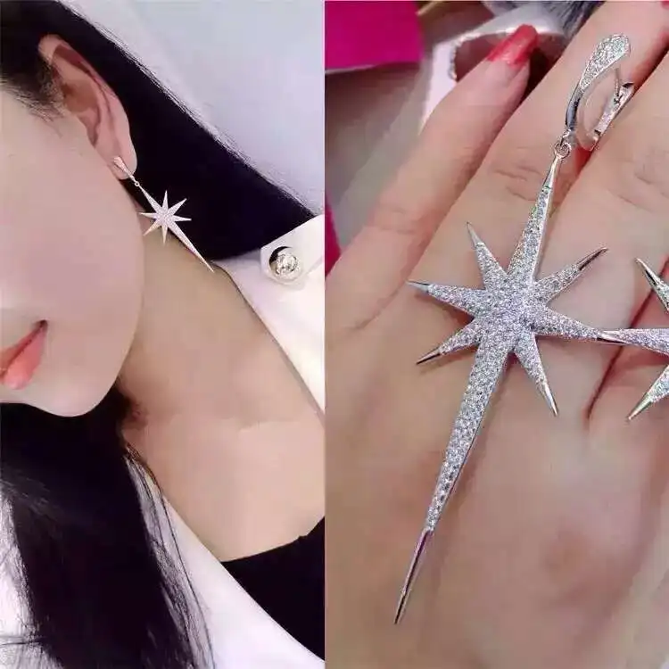 European 925 Sterling silver Needle Star word Earrings Female Crystal from Swarovski Simple Temperament Wild Anti-allergic
European 925 Sterling silver Needle Star word Earrings Female Crystal from Swarovski Simple Temperament Wild Anti-allergic