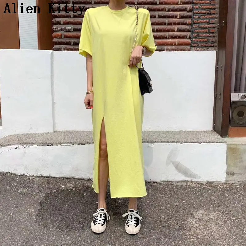 Alien Kitty Korea Chic Summer Brief Vintage Fresh Solid Fork Half-Sleeved Sexy Simple High Waist Loose Brief Casual Long Dress
Alien Kitty Korea Chic Summer Brief Vintage Fresh Solid Fork Half-Sleeved Sexy Simple High Waist Loose Brief Casual Long Dress