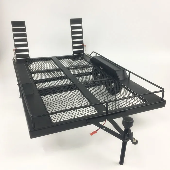 Тяжелый металлический прицеп Bouble Axis для 1/10 Rc Rock Crawler Truck Trx4 Axial Scx10 90046 90047 Cc01 D90